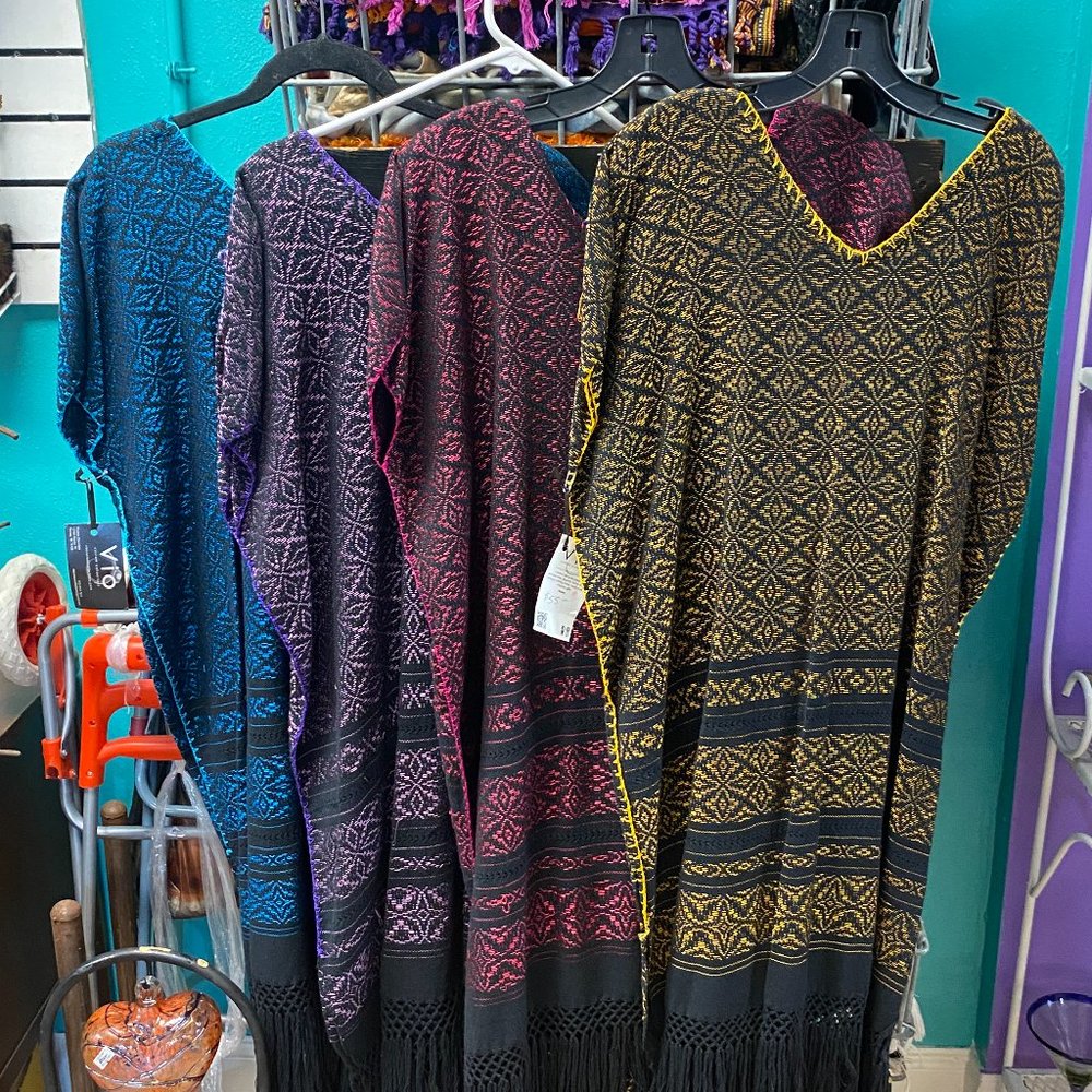 Oaxacan Woven Cotton Dresses in Jewel Tone Colors